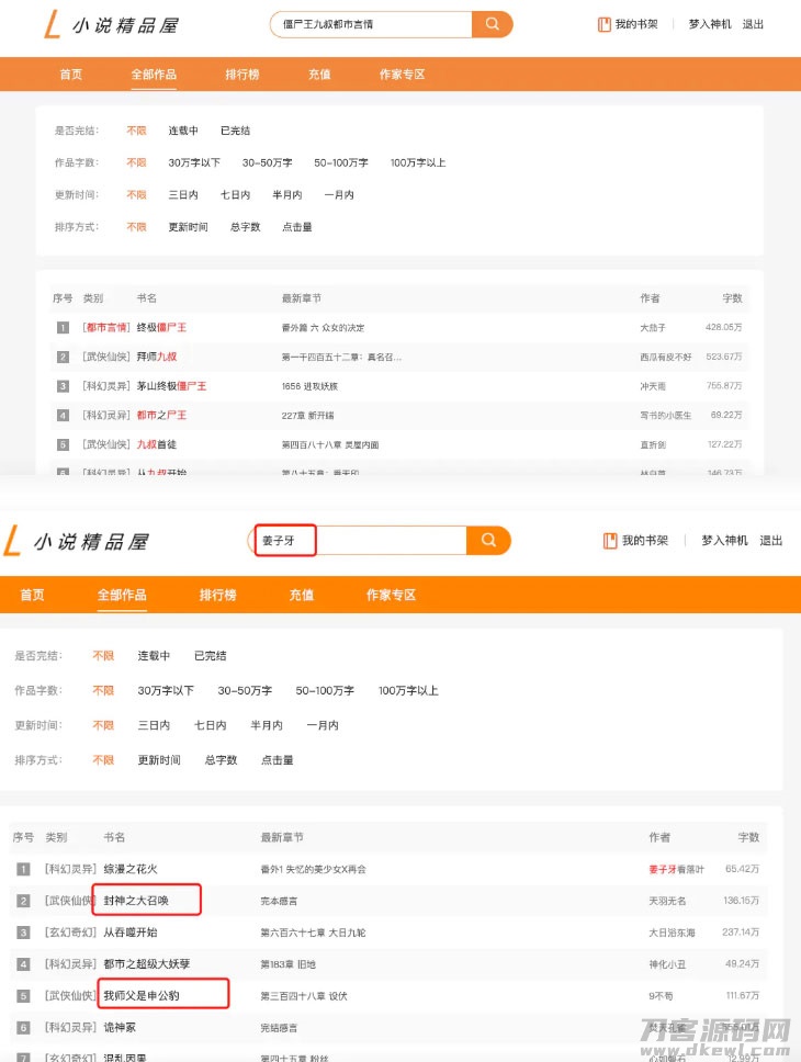 图片[2]-java橙色风格小说精品屋小说网站源码-网站源码网