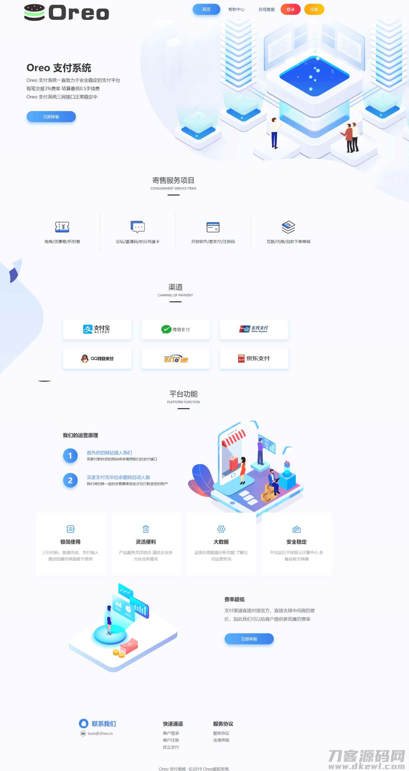 Oreo-支付系统平台全开源完整版-网站源码网