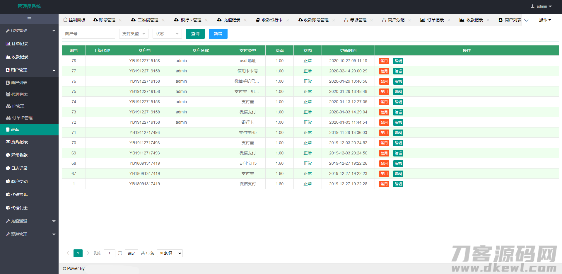 图片[12]-免签支付系统/USDT码商支付系统/免签聚合支付/码商商户代理支付系统-网站源码网