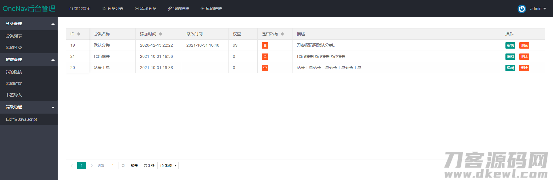 图片[4]-PHP+SQLite3简约网址导航、书签管理器网站源码/百素导航系统-网站源码网