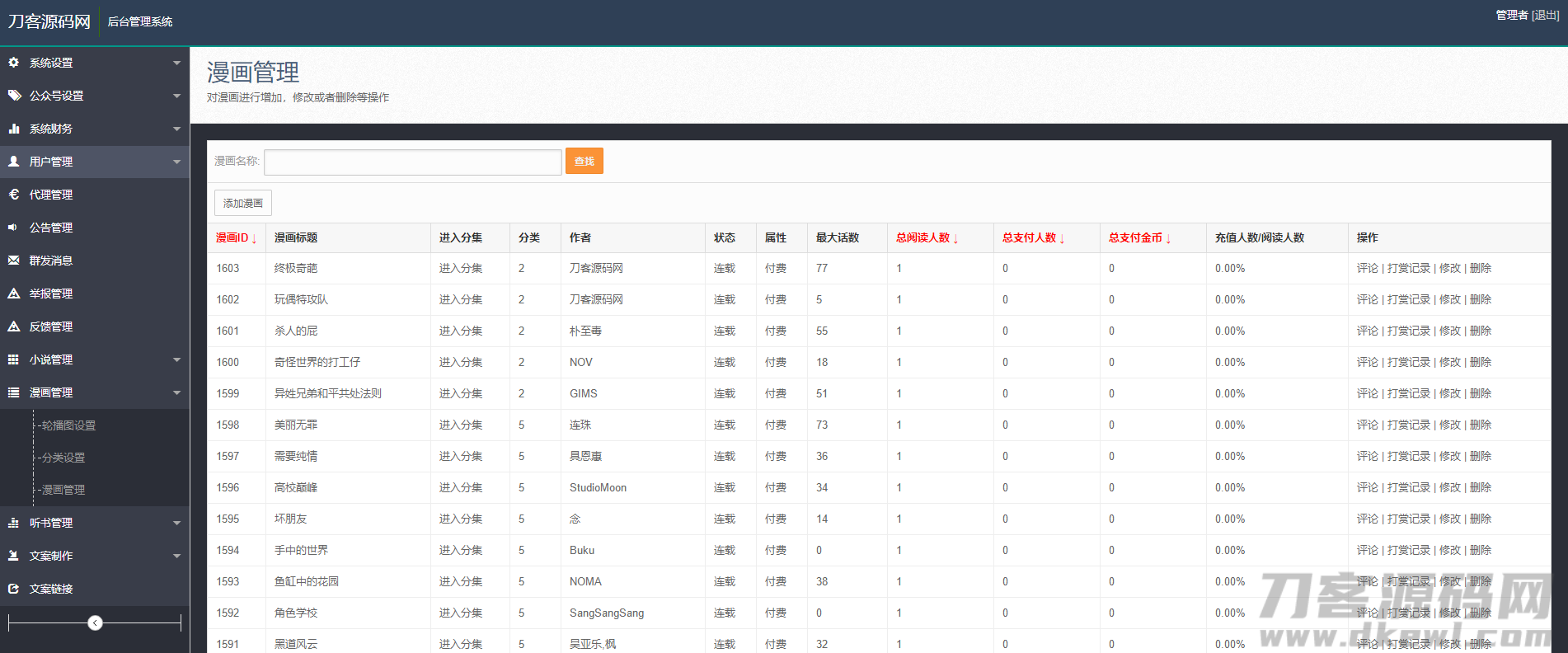 图片[7]-2021年最新版小说+漫画+听书+电影多合一功能系统源码！带打赏+试看+代理+第三方支付-网站源码网