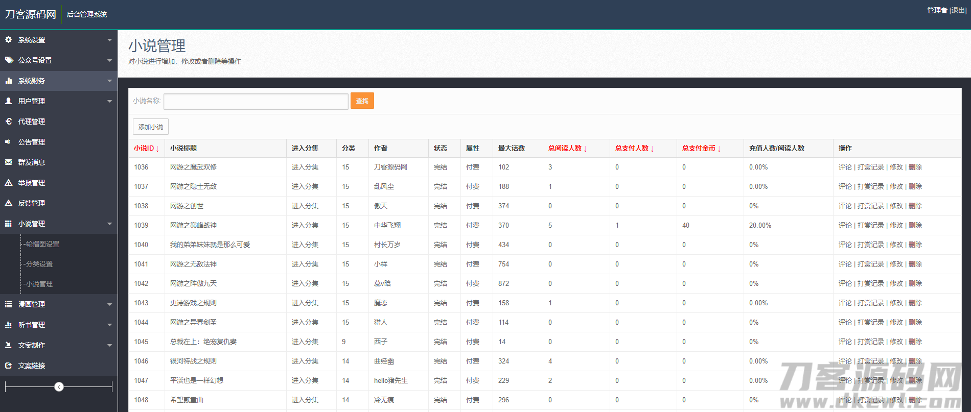 图片[6]-2021年最新版小说+漫画+听书+电影多合一功能系统源码！带打赏+试看+代理+第三方支付-网站源码网