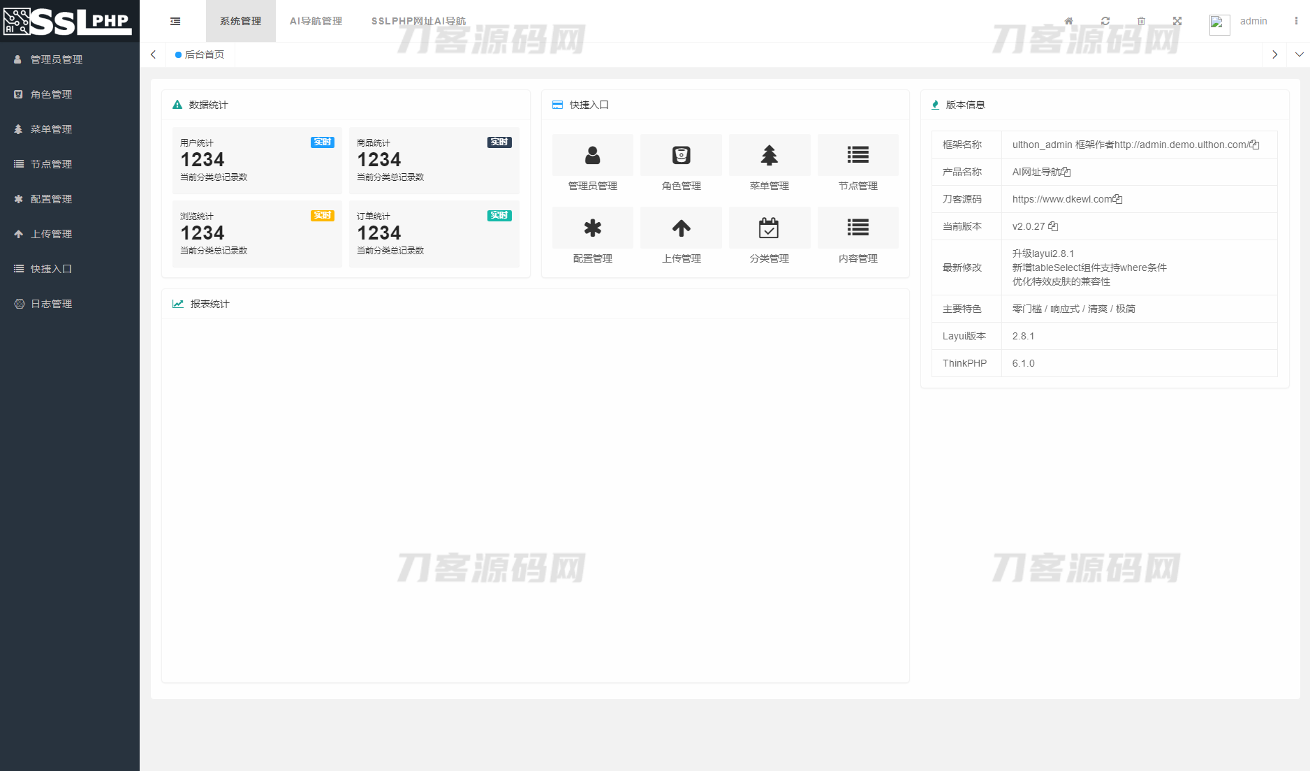 图片[2]-2023全新UI的AI网址导航系统源码 基于Thinkphp6框架-网站源码网