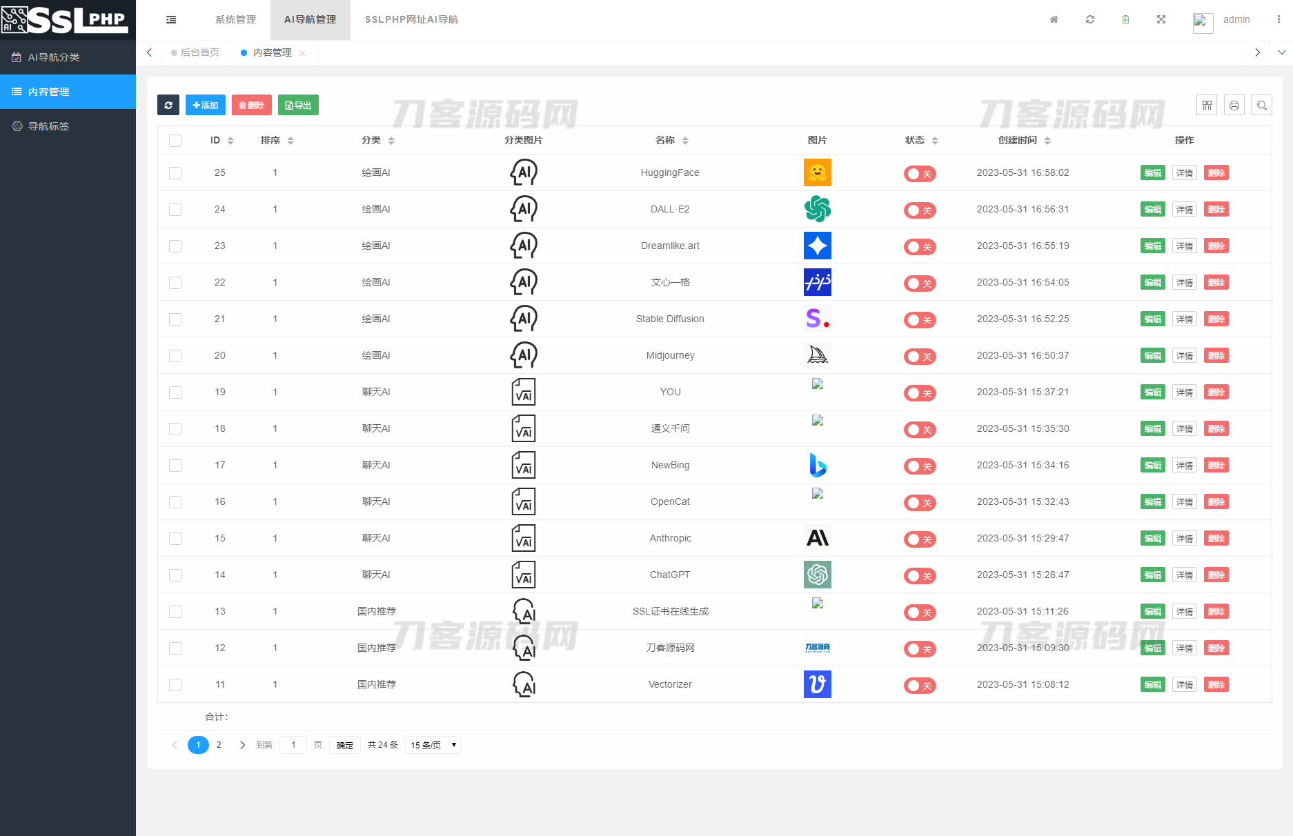 图片[3]-2023全新UI的AI网址导航系统源码 基于Thinkphp6框架-网站源码网
