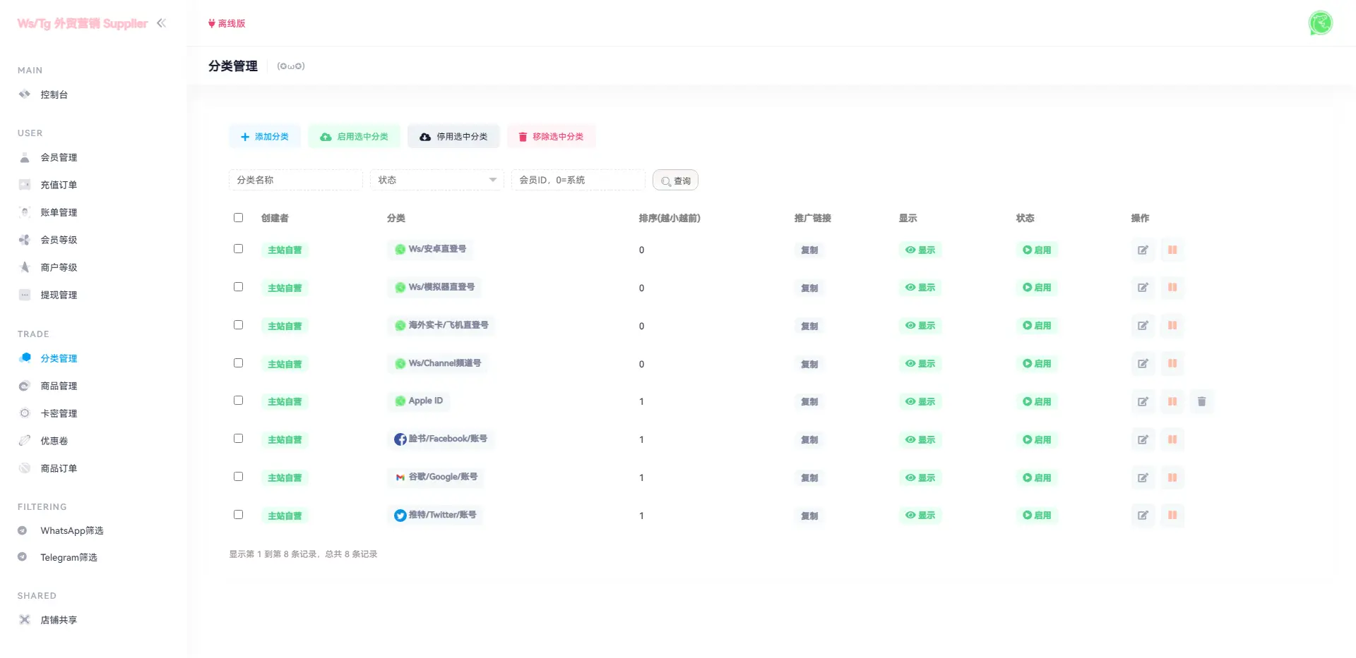 图片[9]-WhatsApp筛选Ws/Tg外贸营销Supplier推特号/FB号/谷歌号/小火箭Ws/Channel社交账号-网站源码网