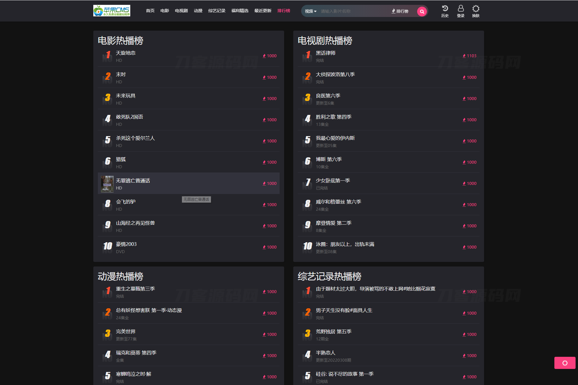图片[3]-2023全新仿短视影视模版源码 PC+H5自适应 明暗双皮肤 苹果CMS系统-网站源码网