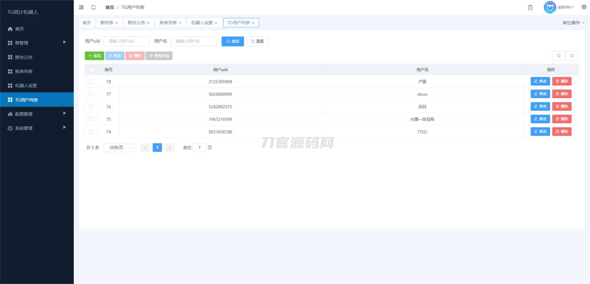 图片[5]-Telegram统计机器人源码/TG记账群发机器源码人/TG自动记账全开源版本-网站源码网