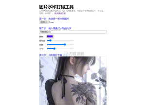 HTML图片在线加水印网站源码 自适应双端-网站源码网