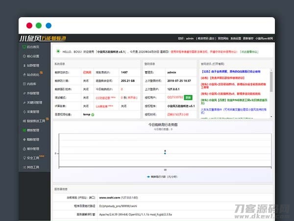 PHP站群系统小旋风万能蜘蛛池x6.3源码 破解不限授权-网站源码网