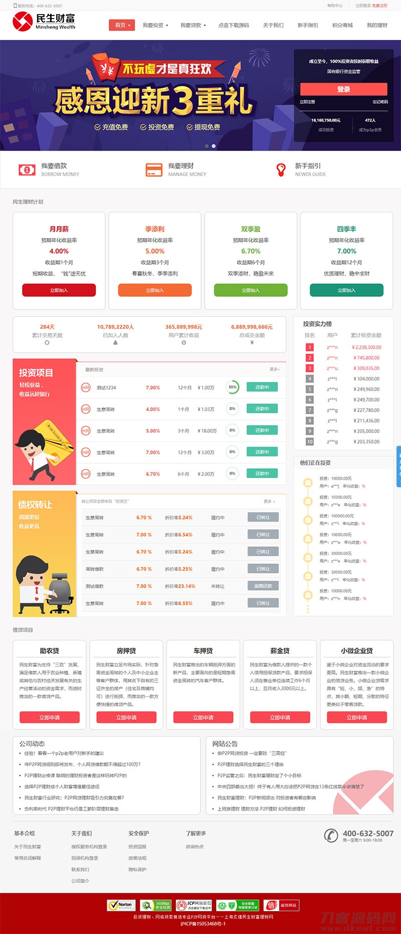 方维3.4专业P2P网络贷款借贷系统投资理财平台网站源码-网站源码网