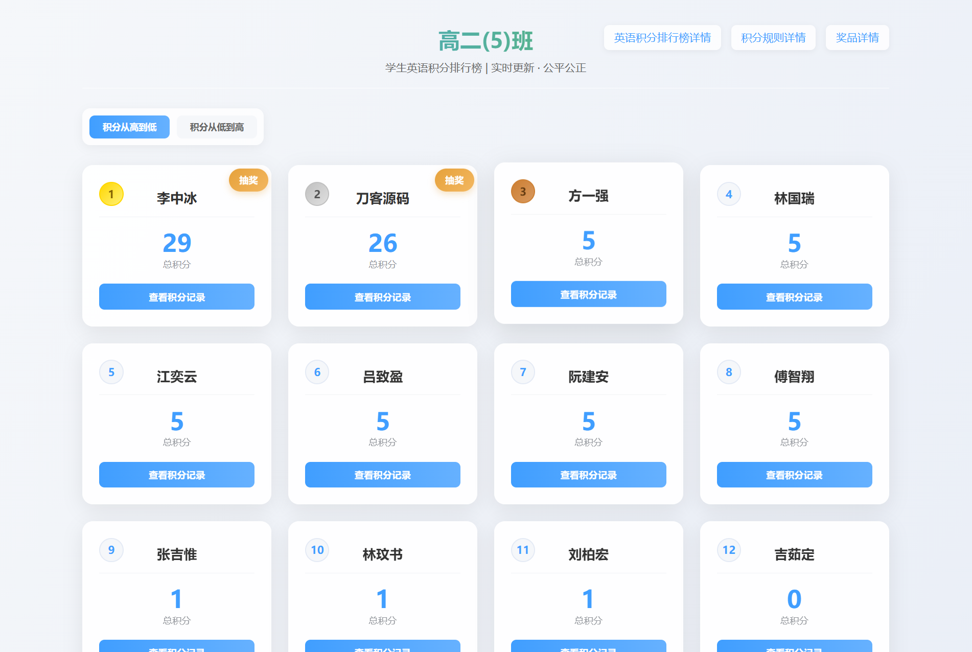 班级学生平时表现记录 积分抽奖系统源码 全开源-网站源码网